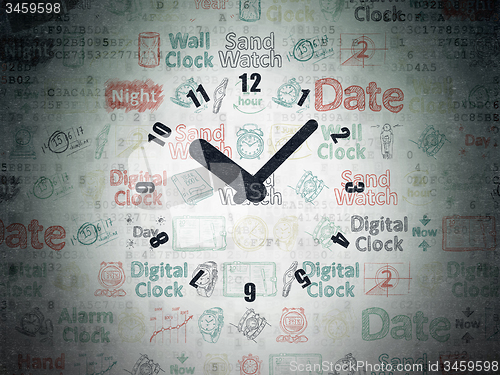 Image of Time concept: Clock on Digital Paper background