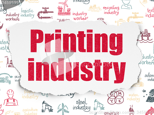 Image of Manufacuring concept: Printing Industry on Torn Paper background