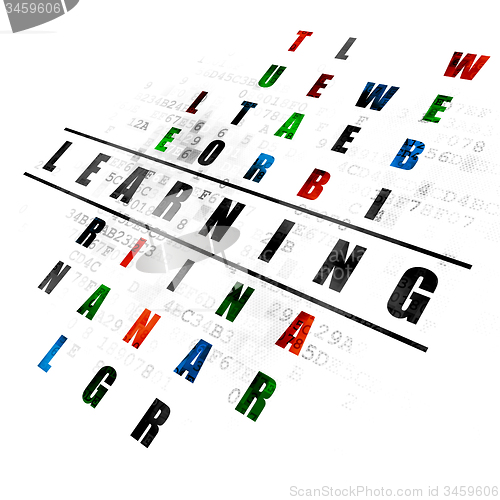 Image of Education concept: word Learning in solving Crossword Puzzle