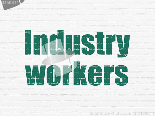 Image of Manufacuring concept: Industry Workers on wall background