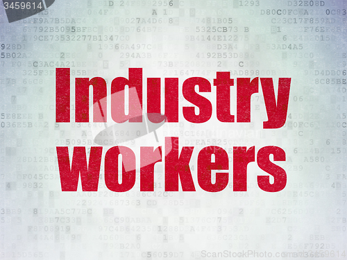Image of Industry concept: Industry Workers on Digital Paper background