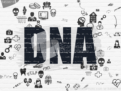 Image of Health concept: DNA on wall background