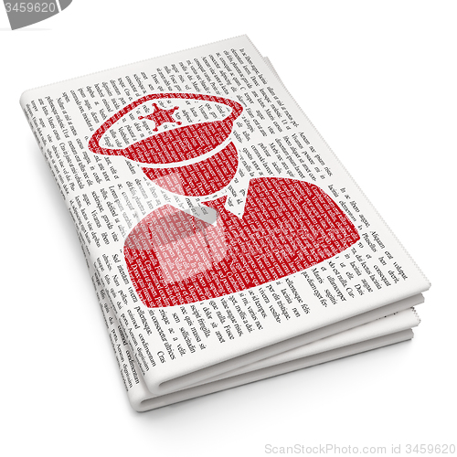 Image of Law concept: Police on Newspaper background