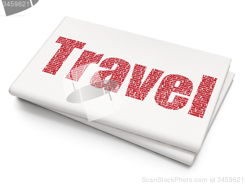 Image of Vacation concept: Travel on Blank Newspaper background