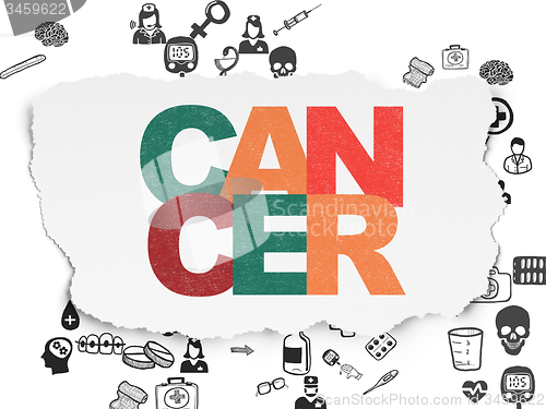Image of Medicine concept: Cancer on Torn Paper background