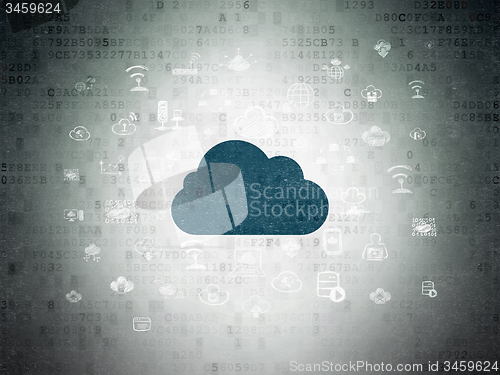 Image of Cloud networking concept: Cloud on Digital Paper background