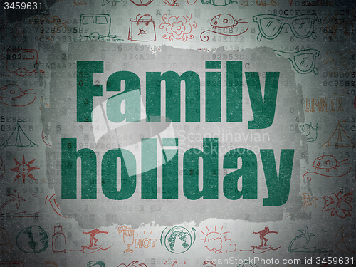 Image of Tourism concept: Family Holiday on Digital Paper background