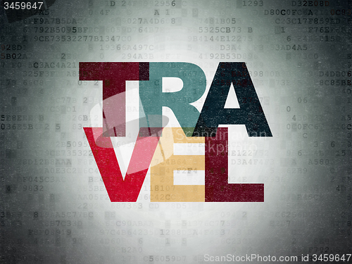 Image of Travel concept: Travel on Digital Paper background