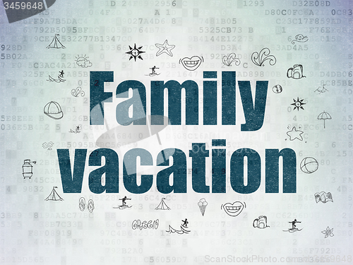 Image of Tourism concept: Family Vacation on Digital Paper background
