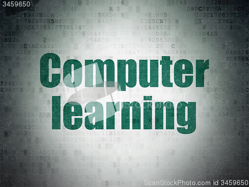 Image of Learning concept: Computer Learning on Digital Paper background