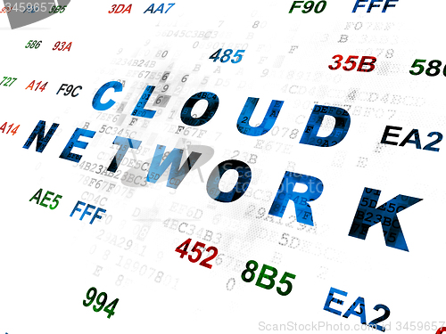 Image of Cloud networking concept: Cloud Network on Digital background