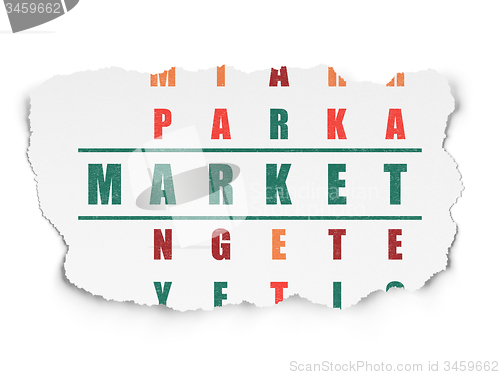 Image of Marketing concept: word Market in solving Crossword Puzzle