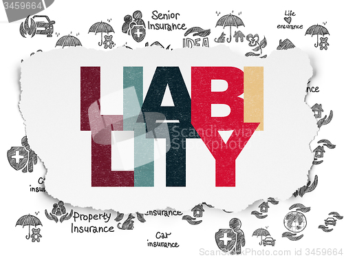Image of Insurance concept: Liability on Torn Paper background