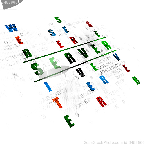 Image of Web design concept: word Server in solving Crossword Puzzle