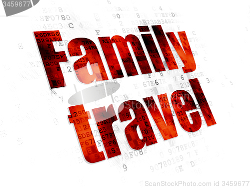 Image of Tourism concept: Family Travel on Digital background