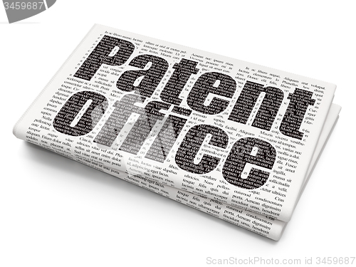 Image of Law concept: Patent Office on Newspaper background