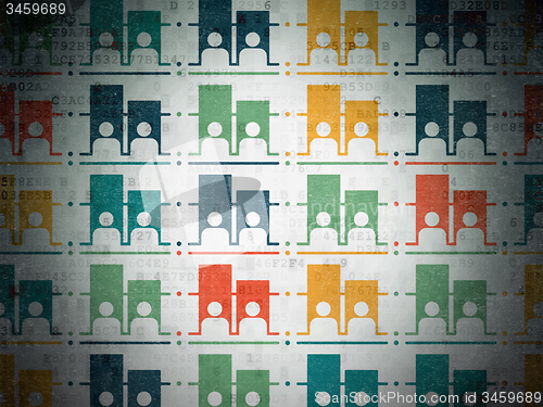 Image of Political concept: Election icons on Digital Paper background
