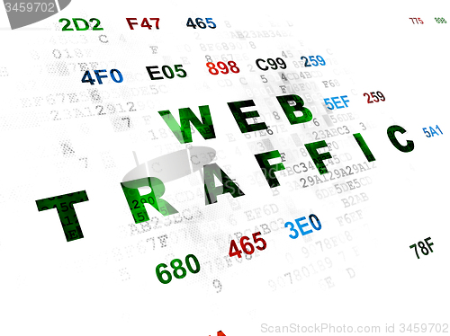 Image of Web development concept: Web Traffic on Digital background