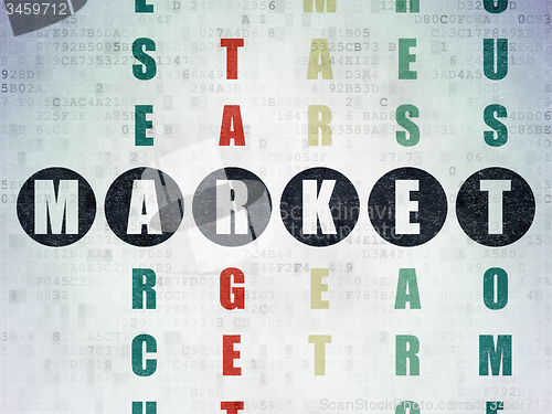 Image of Advertising concept: word Market in solving Crossword Puzzle
