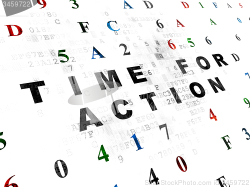 Image of Timeline concept: Time for Action on Digital background
