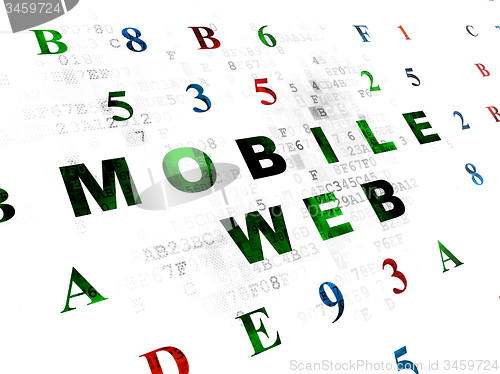 Image of Web design concept: Mobile Web on Digital background