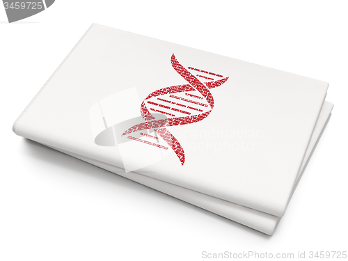Image of Science concept: DNA on Blank Newspaper background