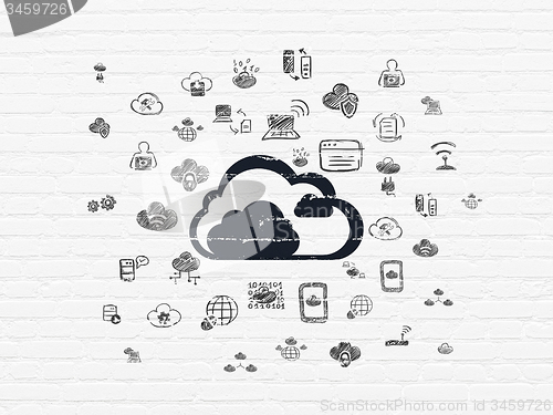 Image of Cloud networking concept: Cloud on wall background