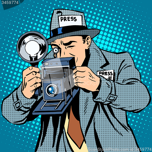 Image of Photographer paparazzi at work press media camera