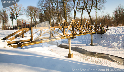 Image of  wooden buildings winter