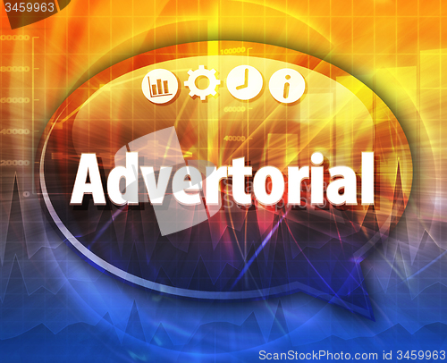 Image of Advertorial Business term speech bubble illustration