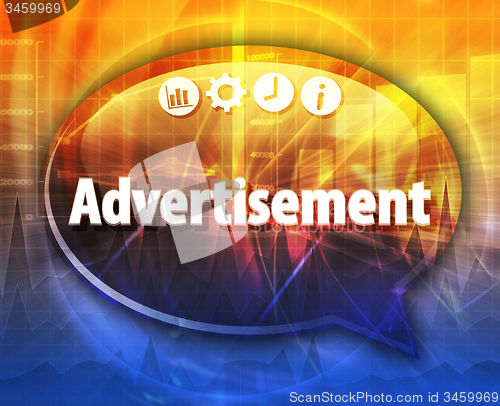 Image of Advertisement Business term speech bubble illustration