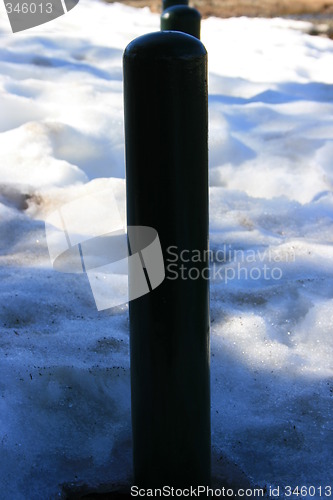 Image of Pole in the snow