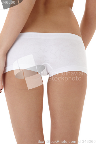 Image of healthy back in white panties