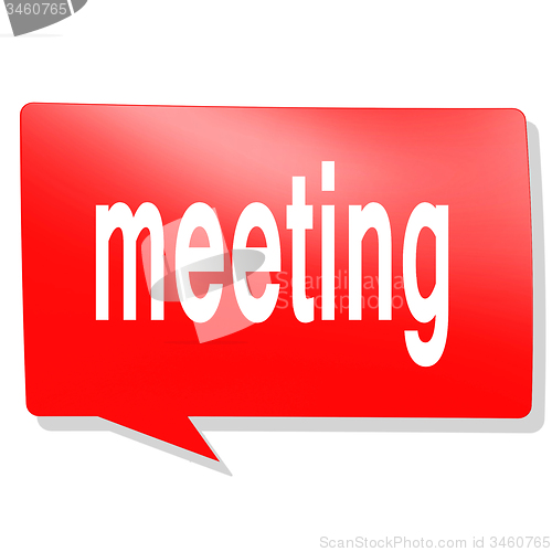 Image of Meeting word on red speech bubble