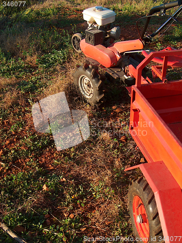 Image of Two-wheel tractor with trailer