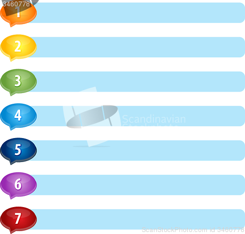 Image of Speech List Seven blank business diagram illustration