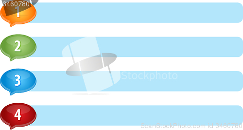 Image of Speech List Four blank business diagram illustration