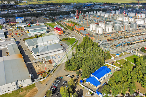 Image of Aerial view on oil refinery plant. Tyumen. Russia