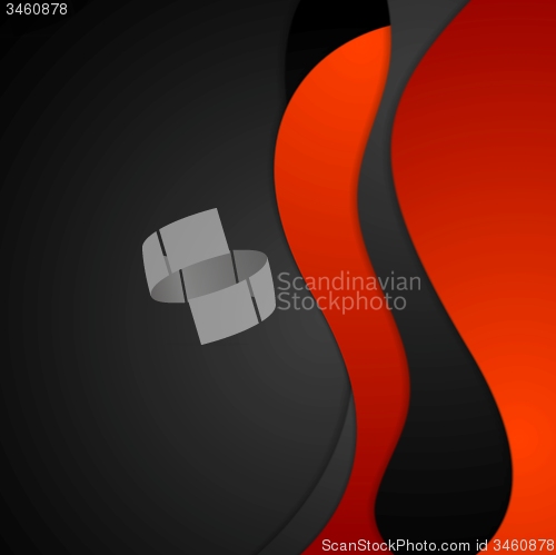 Image of Dark red black abstract wavy background
