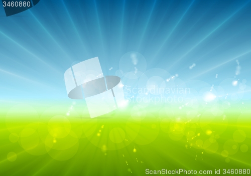 Image of Abstract sunny landscape vector background