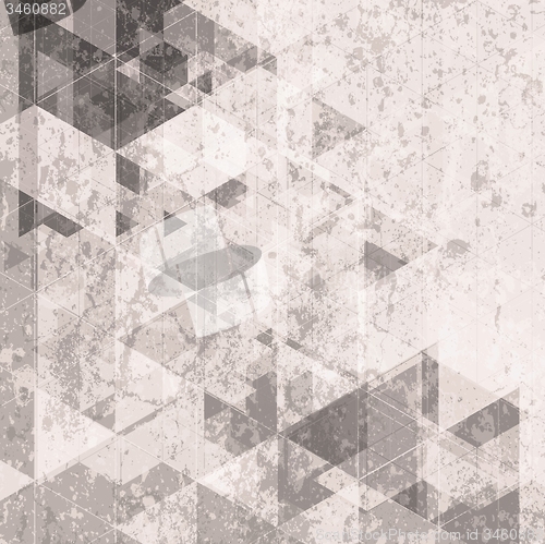 Image of Grunge retro tech background. Triangles pattern