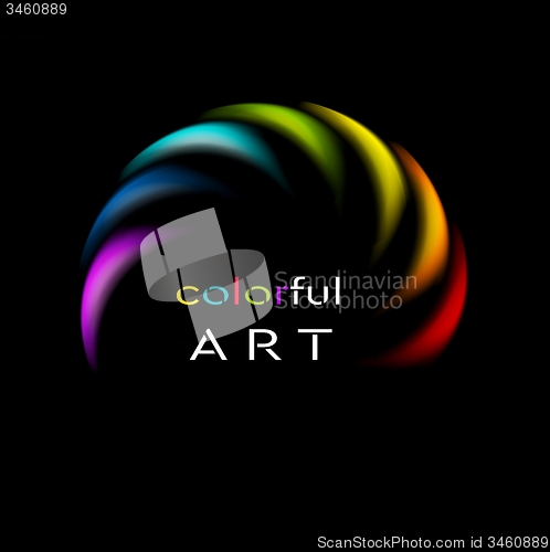 Image of Colorful rainbow abstract logo on black background