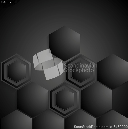 Image of Black geometric hexagons background