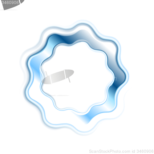 Image of Abstract bright blue wavy logo ring
