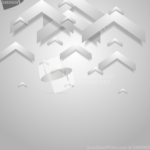 Image of Grey light geometric corporate background with arrows