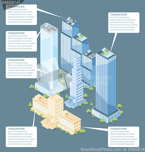 Image of Vector 3d Flat Isometric Office Building