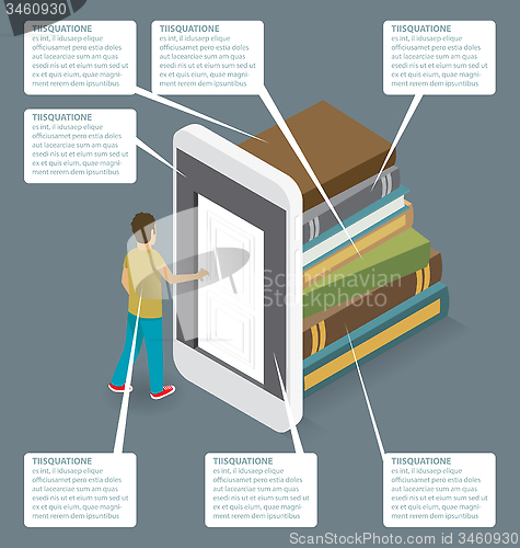 Image of Vector 3d Flat Isometric With Education Concept