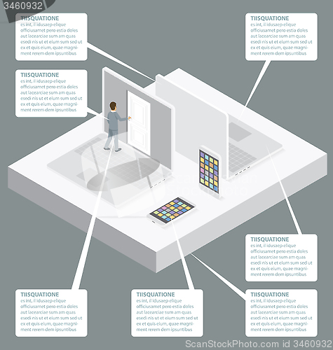 Image of Vector 3d Flat Isometric With Startup Concept