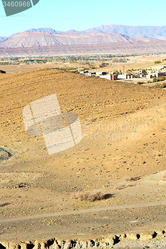 Image of brown construction  in    valley  morocco  