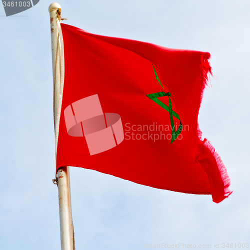 Image of tunisia  waving flag in the blue sky  colour and wave